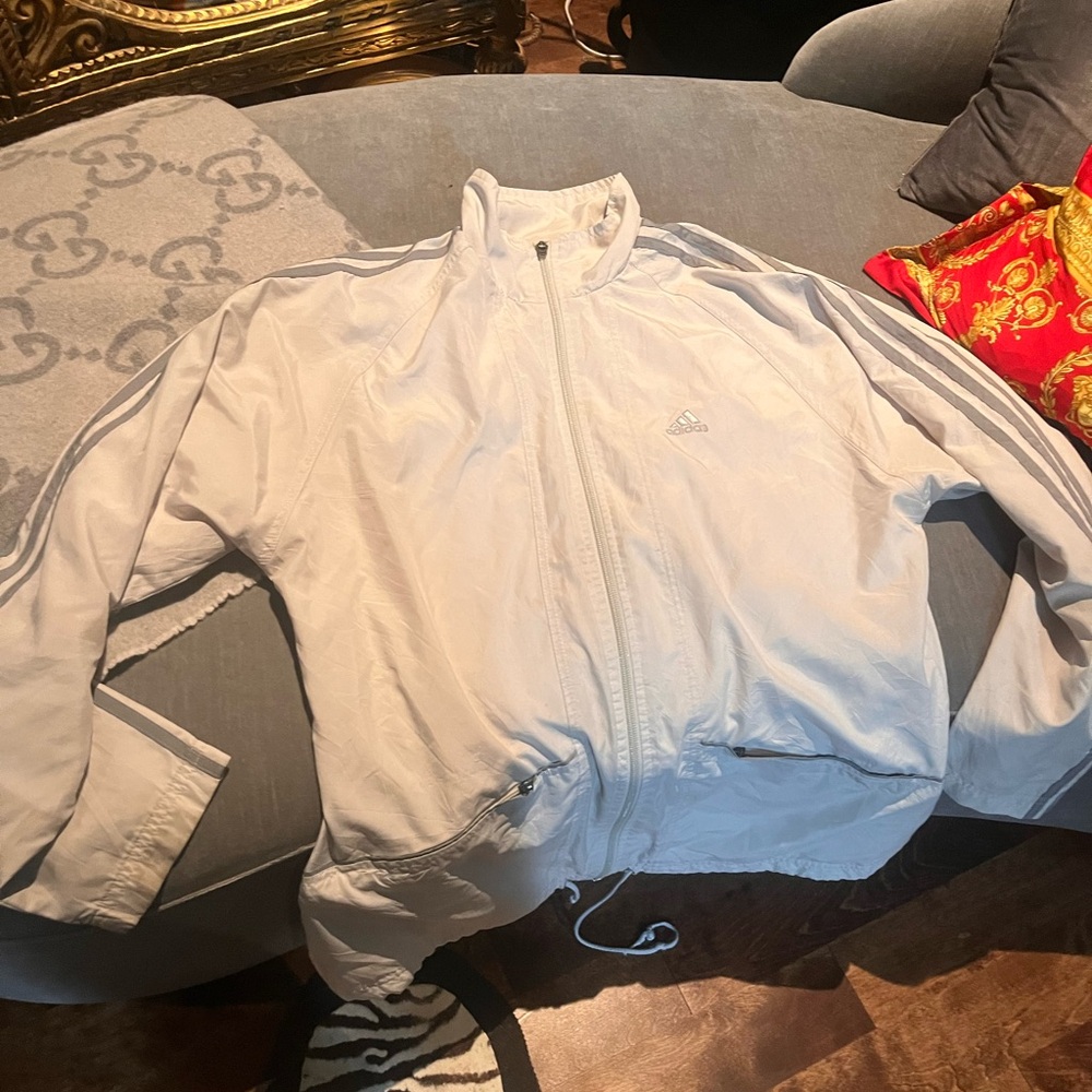 Adidas Classic White Zip-Up Jacket